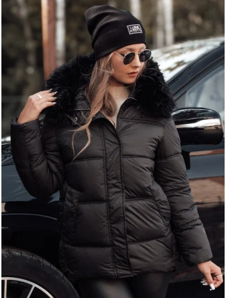 NORDKOLL dámská zimní prošívaná bunda s kapucí černá FashionStreet TY4711