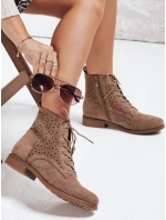 Dámské ažurové boty coffee FashionStreet ZY1151