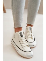 Zateplené Dámské Tenisky Na Platformě Eko Kůže Big Star OO274061 Bílé