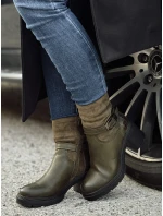 Dámské boty NOIRSTEP na podpatku zelené FashionStreet ZY0525