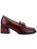 Dámské kožené polobotky na podpatku Vinceza 18116