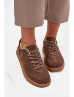 Dámské semišové sneakersy Big Star SS274676 HI-POLY SYSTEM Hnědé