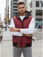 Vínová pánská vesta FashionStreet TX4238 Vínová pánská vesta FashionStreet TX4238