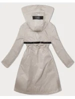 Světle béžová jednoduchá dámská bunda s kapucí LHD (LHD-24592)