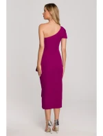 K146 Šaty na jedno rameno - rubínové K146 Šaty na jedno rameno - rubínové