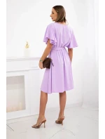 Šaty s vrstveným výstřihem světle fialová