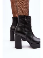 Dámské kůže na sloupu a platformě Laura Messi 2690 černé boty