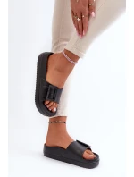 Dámské Pěnové Žabky Na Platformě S Sponou Big Star NN274A662 Černé