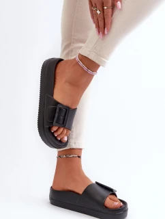 Dámské Pěnové Žabky Na Platformě S Sponou Big Star NN274A662 Černé