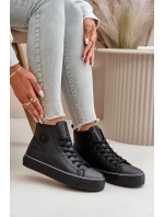 Dámské Zateplené Tenisky Z Eko Kůže Big Star OO274790 Černé
