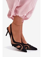 Dámské sandály sítě na jehlovém podpatku Černé Cornelia