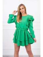 Šaty se svislými volány světle zelené