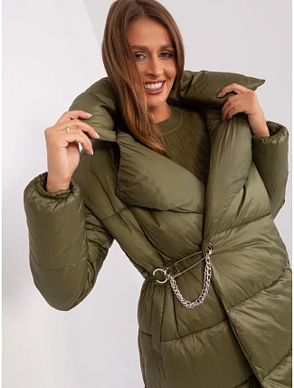 Dámská lehká péřová zimní bunda Factory Price khaki (TR8310)