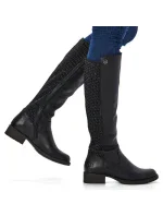 Kožené boty Rieker W Z9591-00 černá