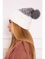Fleecová čepice Alice K248 bílá+šedá Fleecová čepice Alice K248 bílá+šedá