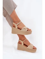 Dámské Sandály Na Klínu S Přezkou Khaki Liniella