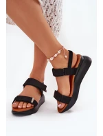 Dámské Sandály Na Klínu Černé Monera