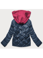 Modro/růžová dámská bunda s kapucí (BH2003)