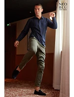 NEOBLU Owen LSL Men Pánské těžké piqué polo s dlouhým rukávem 24.4396 deep black
