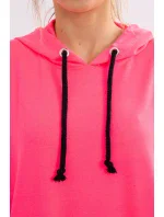 Šaty s kapucí růžové neonové