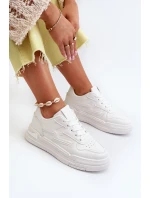 Dámské tenisky na platformě z ekokože bílé Lynnette