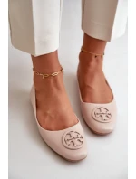 Dámské baleríny s ozdobou z ekokože béžové Rhodike