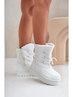 Sněhule na platformě se zipem Big Star OO274886 Bílé