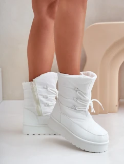 Sněhule na platformě se zipem Big Star OO274886 Bílé