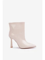 Lakované Boty Na Špičce Nazouvací Světle Béžové Seliri