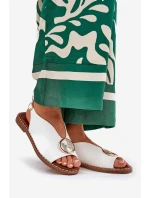 Plné Elegantní Sandály S Ozdobou Bílé Iseliria