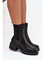 Dámské Botky Na Klocku Eko Kůže Černé Kyra
