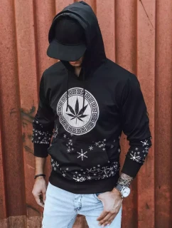 Pánská mikina s potiskem černá FashionStreet BX5326