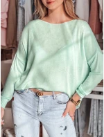 Dámský oversize hladký svetr SENZIA mint FashionStreet MY2445