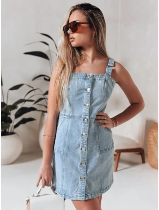 Džínové mini šaty bez ramínek SEWIKA modré FashionStreet EY2586