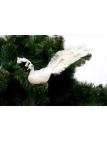 DEKORATIVNÍ PÁV NA SPONĚ NA CETKY BÍLÝ