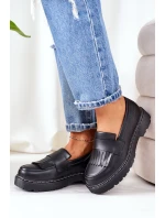 Kožené Polobotky Loafery Big Star II274100 Černé