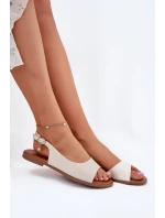 Dámské Sandály Na Plochém Podpatku Béžové Weanise Dámské Sandály Na Plochém Podpatku Béžové Weanise