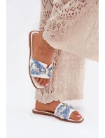 Dámské Pantofle Na Plochém Podpatku S Mašlí Bílé Avenza