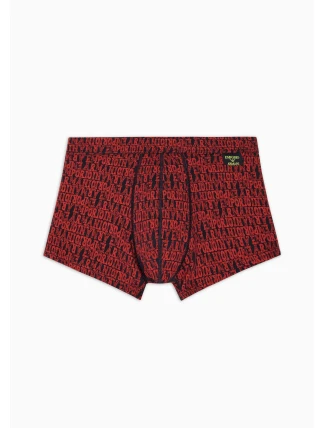 Pánské boxerky 112074 3F508 56936 černé se vzorem - Emporio Armani