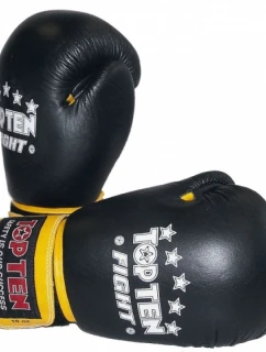 (W) TOP TEN FIGHT RTT-2 10 oz boxerské rukavice černá/žlutá