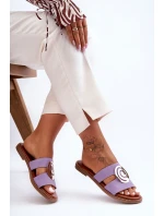 Módní Pantofle S Lesklou Ozdobou Fialové Deep Breath