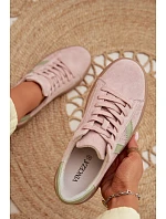 Dámské tenisky z přírodního semiše na platformě Vinceza 79597 růžové