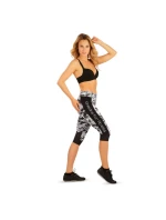 Dámské krátké černobílé sportovní legíny A6103 - Litex