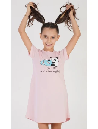 Dětská noční košile s krátkým rukávem Panda Dětská noční košile s krátkým rukávem Panda