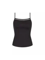 Dámské tílko GO Ribbed Spaghetti Top - BLACK - černé 0004 - SLOGGI