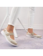 Pohodlná ažurová polobotka Rieker W RKR575A béžová