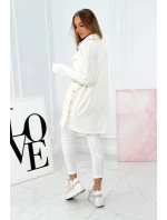 Třídílná souprava halenky, topu a legín v barvě ecru Třídílná souprava halenky, topu a legín v barvě ecru