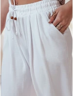 Dámské volnočasové kalhoty s širokými nohavicemi LOVETRIP white FashionStreet UY2640 Dámské volnočasové kalhoty s širokými nohavicemi LOVETRIP white FashionStreet UY2640