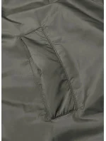 Tmavě modro-khaki dlouhá dámská oboustranná vesta (B8137-3)