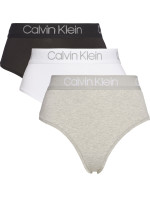 Dámské spodní prádlo Dárkové balení 3PK HIGH WAIST THONG 000QD3757E999 - Calvin Klein